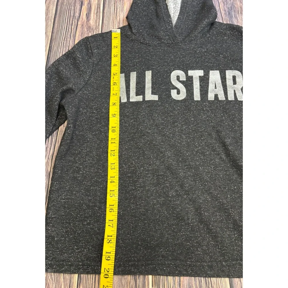 Converse Girls Hoodie Sweatshirt Youth XL Black Gray Pullover All Star Logo Top